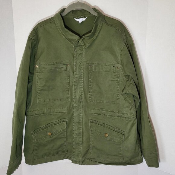 Time and Tru Women's Utility Field Jacket Size XXL Green - Picture 1 of 8